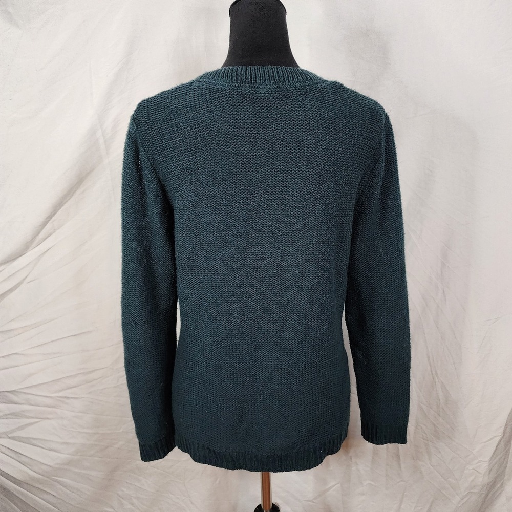 TAYLOR & SAGE Size Medium Open Cable Knit Lightweight Crew Neck Sweater Preppy - Picture 4 of 8